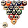 BRIGHAM YOUNG STANDARD COLOR NUMBERED BILLIARD BALL SET STANDARD COLOR BILLIARD BALL SET - BYUBBSSTD
