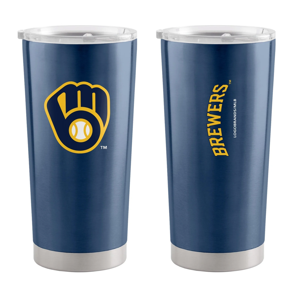 Milwaukee Brewers Travel Tumbler 20oz Stainless Steel - Logo Brands