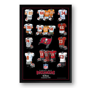 Tampa Bay Buccaneers Framed Print 10x13 Uniform Heritage - Sporticulture