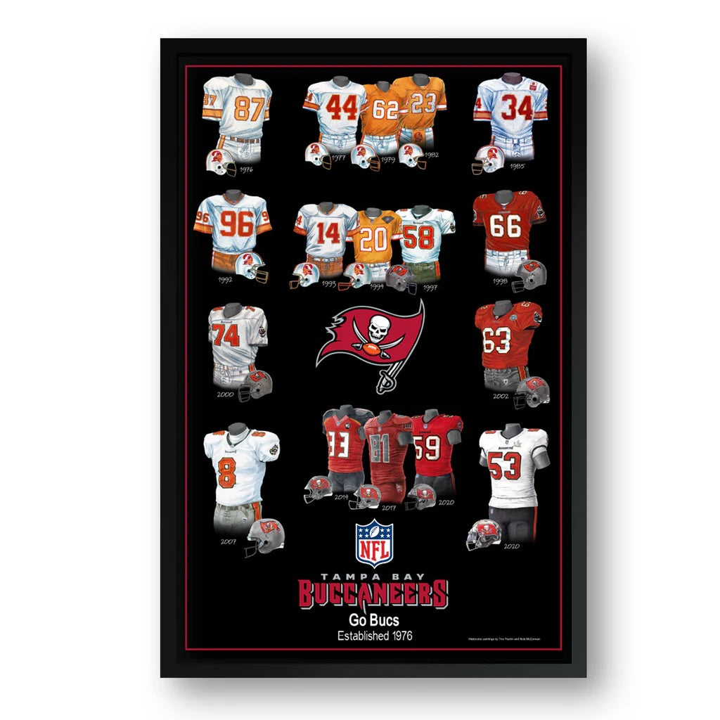 Tampa Bay Buccaneers Framed Print 10x13 Uniform Heritage - Sporticulture