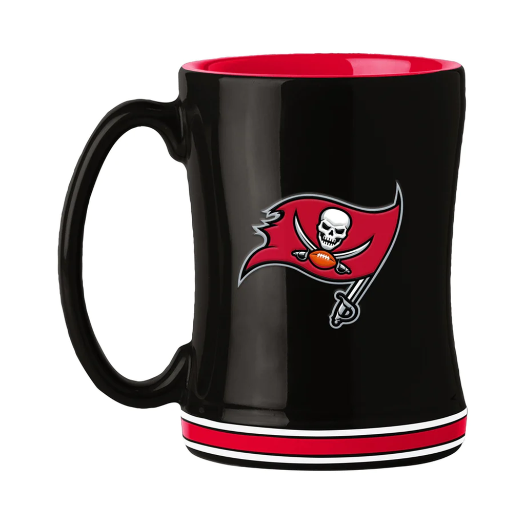 Tampa Bay Buccaneers Coffee Mug 14oz Sculpted Relief Team Color - Logo Brands