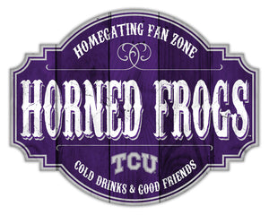 TCU Horned Frogs Sign Wood 12 Inch Homegating Tavern - Fan Creations