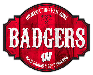 Wisconsin Badgers Sign Wood 12 Inch Homegating Tavern - Fan Creations