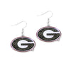 Georgia Bulldogs Earrings Glitter Dazzle - Aminco