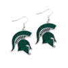 Michagan State Spartans Earrings Glitter Dazzle - Aminco