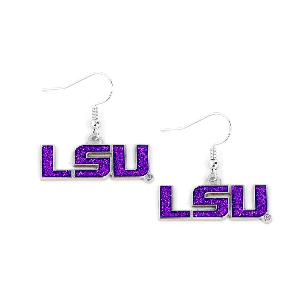 LSU Tigers Earrings Glitter Dazzle - Aminco