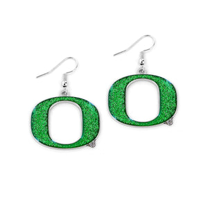 Oregon Ducks Earrings Glitter Dazzle - Aminco