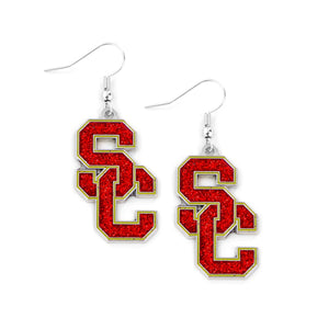USC Trojans Earrings Glitter Dazzle - Aminco