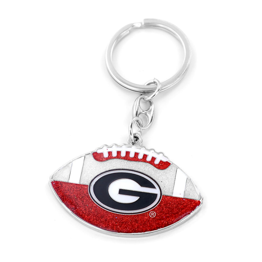 Georgia Bulldogs Keychain Football Glitter - Aminco