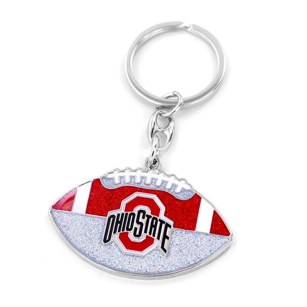Ohio State Buckeyes Keychain Football Glitter - Aminco