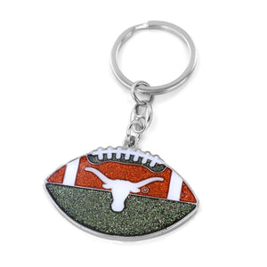 Texas Longhorns Keychain Football Glitter - Aminco