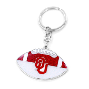 Oklahoma Sooners Keychain Football Glitter - Aminco