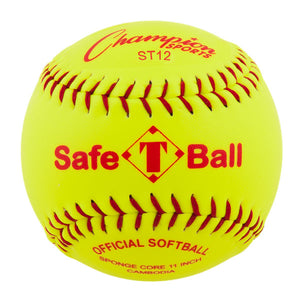 PerfectPitch 12 in. Safety Softball, Optic Yellow & Red
