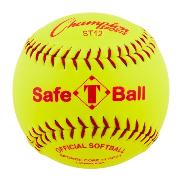PerfectPitch 12 in. Safety Softball, Optic Yellow & Red