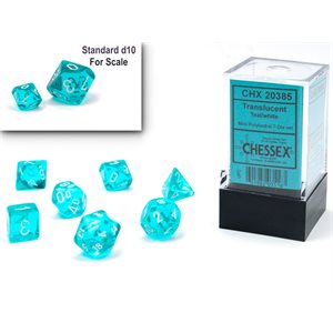 Chessex - Chessex Translucent Mini Polyhedral 7 Die Set Teal/White