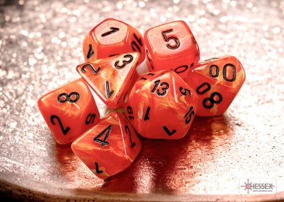 Chessex - Chessex Vortex Mini 7 Die Set Orange/Black