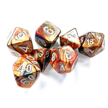 Chessex - Lustrous Mini 7 Die Set Gold Silver