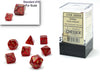 Chessex - Chessex Glitter Mini Polyhedral 7 Die Set Ruby/Gold