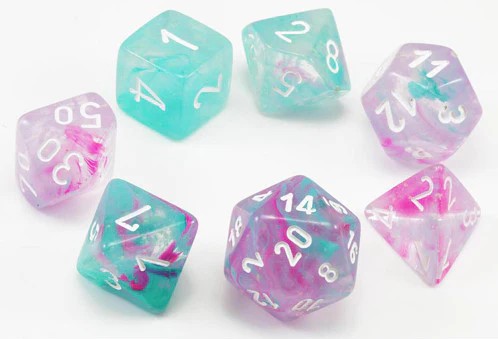 Chessex - Nebula Mini 7 Die Set Wisteria White