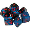 Chessex - Gemini Mini 7 Die Set Black Starlight Red