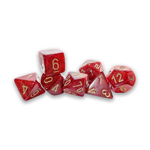Chessex Mfg Co Llc -  7Ct Mega-Hedral Dice Set: Glitter Ruby With Gold