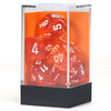 Chessex - Chessex: 7Ct Translucent Orange & White Polyhedral Dice Set