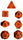 Chessex - Chessex: Opaque Orange/Black 7-Die Set