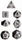 Chessex - Chessex: Opaque Dark Grey/Black 7-Die Set