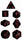 Chessex - Chessex: Opaque Black/Red 7-Die Set