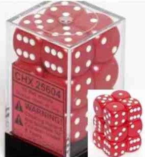 Chessex - Chessex: Opaque D6 Red/White Dice Block