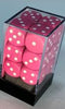 Chessex - Opaque 16Mm D6 Pink/White Dice Block(12 Dice)