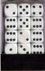 Chessex - Chessex: Opaque Black/White D6 Dice Block