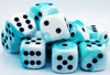 Chessex - Chessex: Gemini Teal-White/Black 16Mm D6 Dice Block