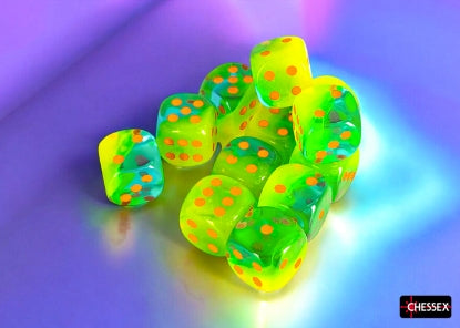 Chessex - Chessex Gemini Plasma Green-Teal/Orange 16Mm D6 Dice Cube