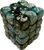 Chessex - Chessex: Gemini Black-Shell/White 12Mm D6 Dice Block