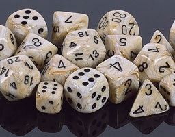 Chessex - Chessex: Marble Ivory/Black 7-Die Set