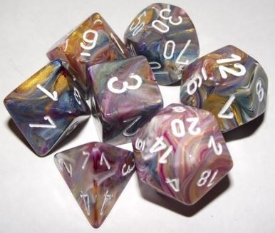 Chessex - Festive Carousel / White 7 Die Set