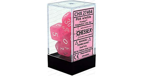 Chessex - Chessex: Frosted Pink/White 7-Die Set