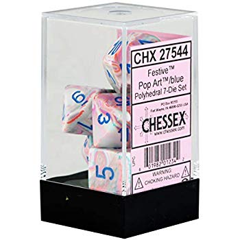 Chessex - Chessex: Festive Pop-Art/ Blue 7 Die Set