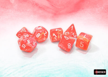 Chessex - Chessex Festive Dahlia/White 7-Die Set