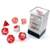 Chessex - Chessex Nebula Red Silver Luminary 7 Die Set