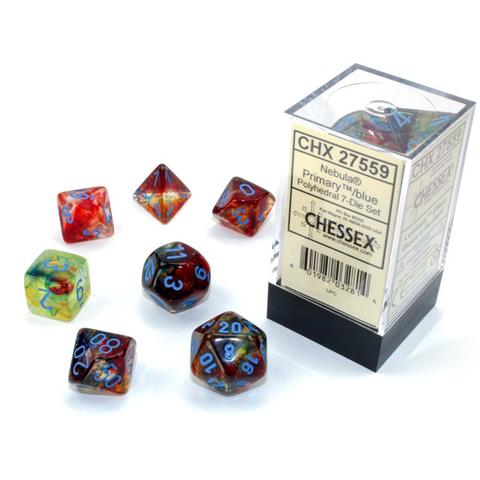 Chessex - Chessex Nebula Primary Turquoise Luminary 7 Die Set