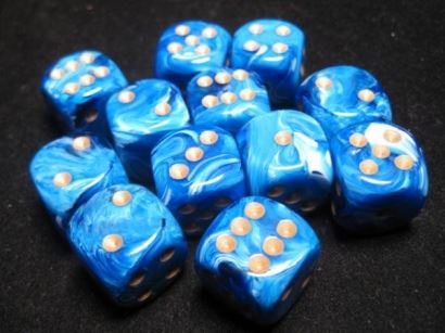 Chessex - Chessex: Vortex Blue/Gold D6 Dice