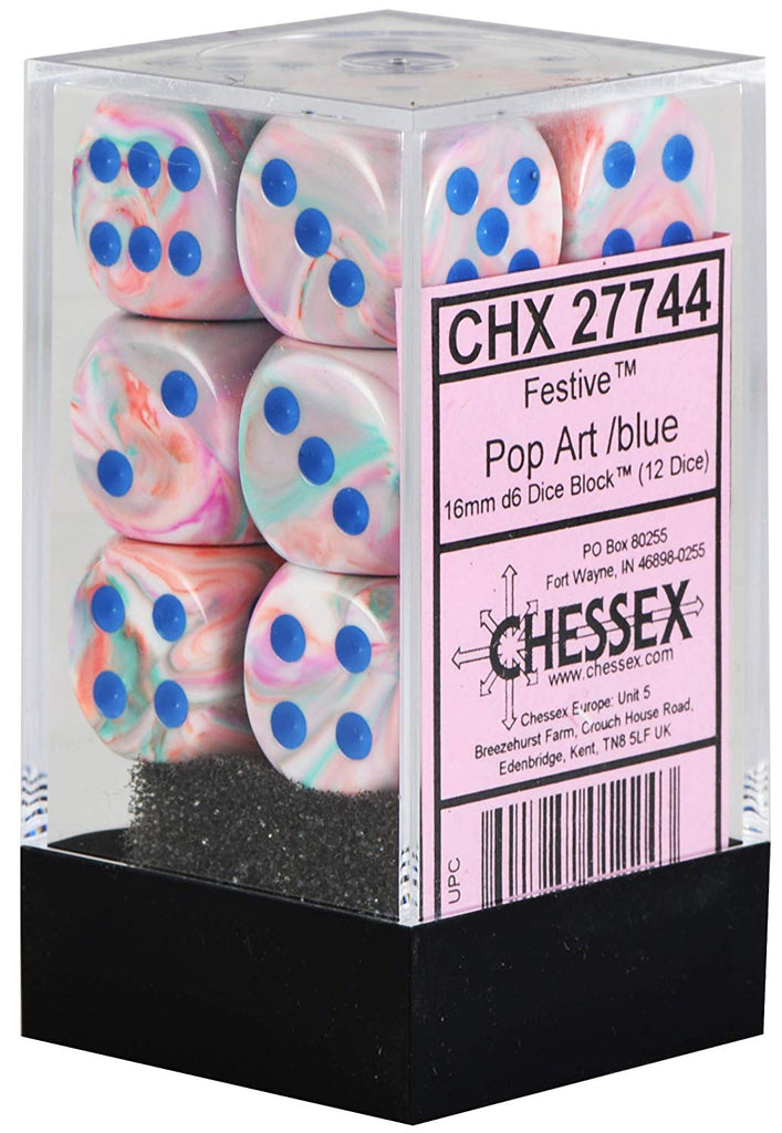 Chessex - Chessex: Festive Pop-Art/ Blue 16Mm Set