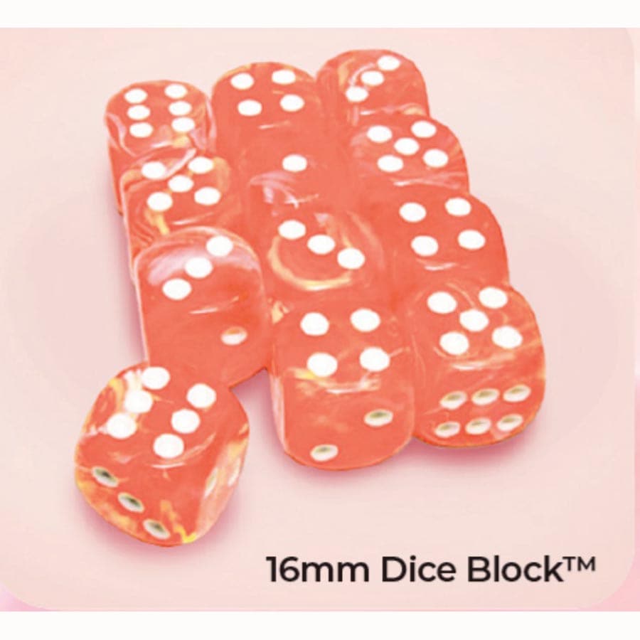 Chessex Mfg Co Llc -  Dice Menagerie 11: Festive 16Mm D6 Dahlia With White Luminary Dice Block (12 Dice)