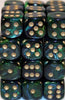 Chessex - Chessex: 12Ct Scarab Jade/Gold 16Mm D6 Dice Block