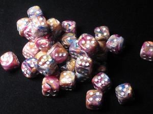 Chessex - Chessex: Festive Carousel/White 12Mm D6 Dice