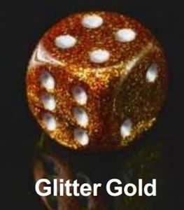 Chessex - Glitter Gold With Silver D6 12Mm Block
