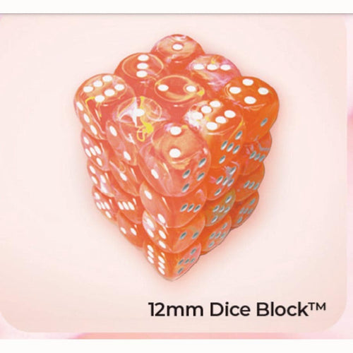 Chessex Mfg Co Llc -  Dice Menagerie 11: Festive 12Mm D6 Dahlia With White Dice Block (36 Dice)