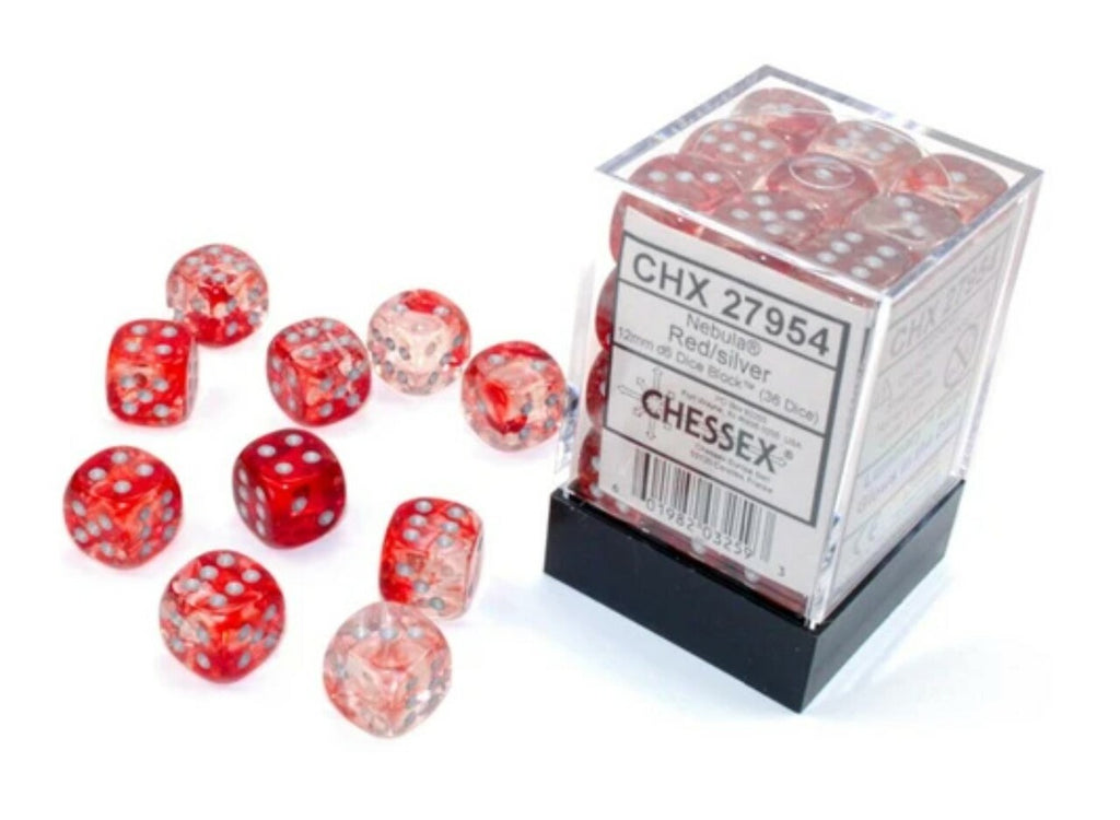 Chessex - Chessex Nebula Red Silver Luminary 12 Mm Set